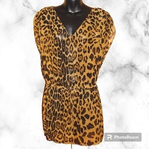 Lauren Ralph Lauren Leopard Print Beach Cover Up
